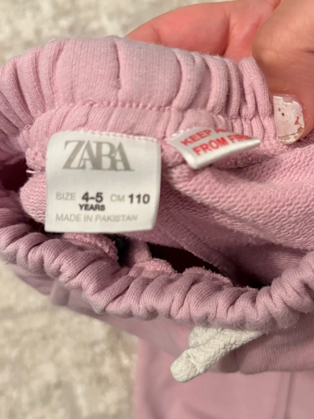 Zara Pink Elastic Waist fleece Jogger Pants size 4/5